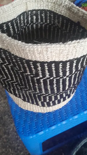 White With Black Patterned Basket