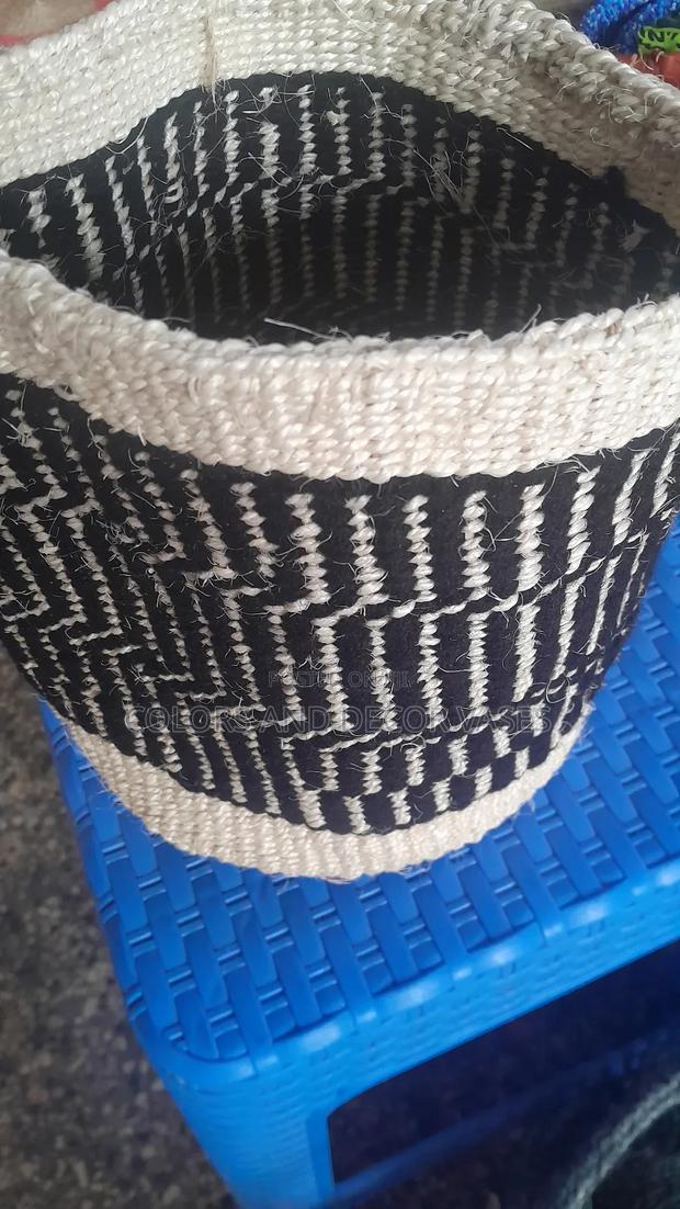 White With Black Patterned Basket - main view