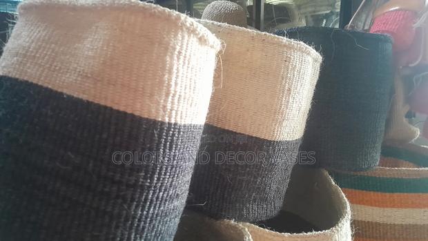 Black White Sisal Baskets Sisal