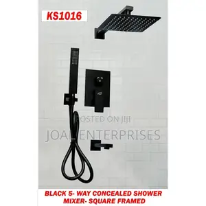 5 Way Concealed Black Shower Mixture