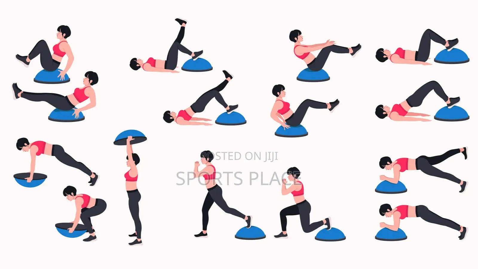 Bosu Ball Gym Home Balance Trainer With Free Pump