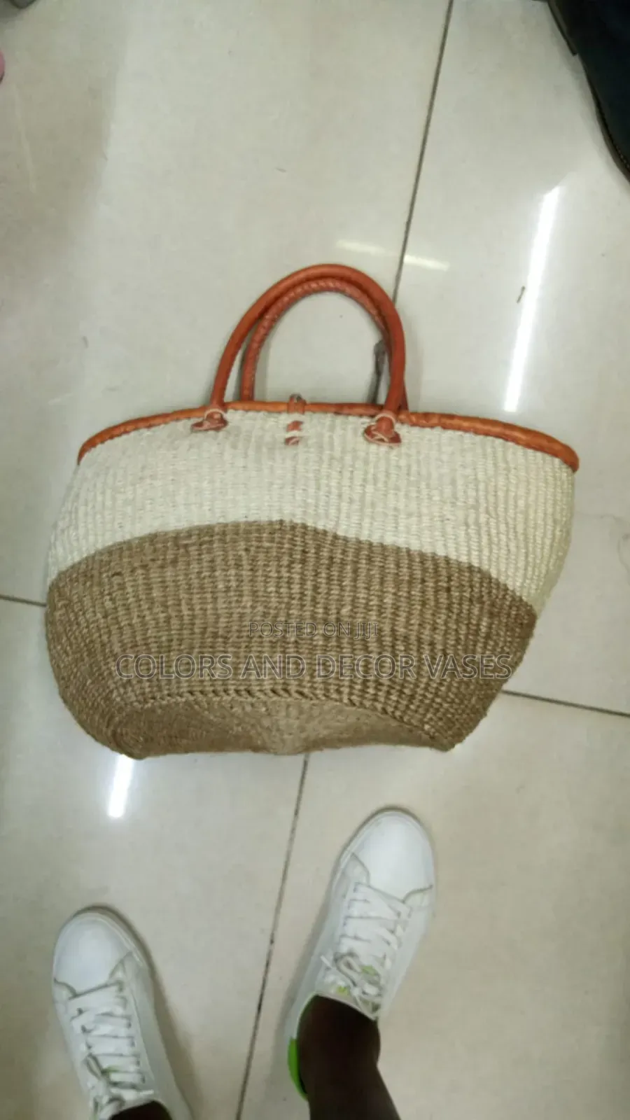 Brown White With Handles Size 12