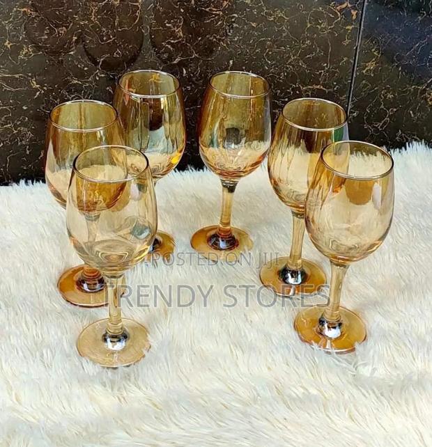 6 PCS Golden Wine Glasses - main view