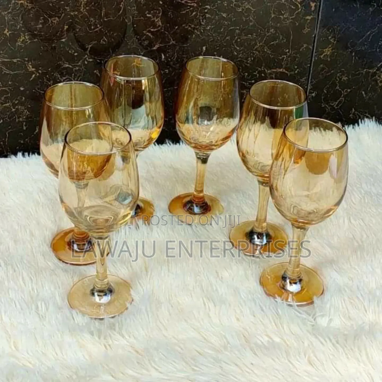 6 PCS Gold Wine Glasses