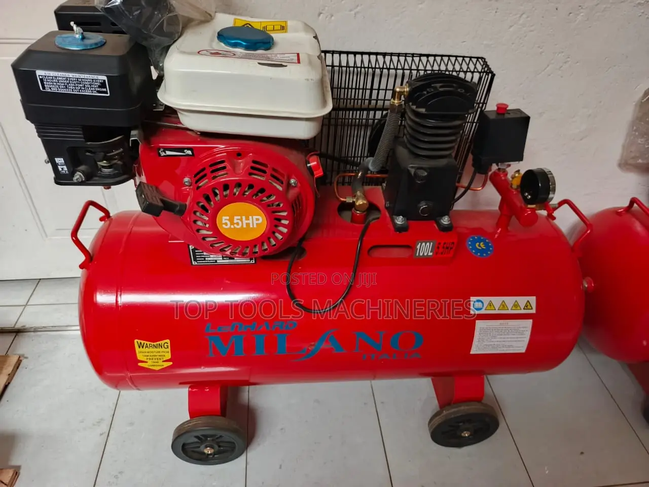 Milano Italia 100L Air Compressor Petrol Driven