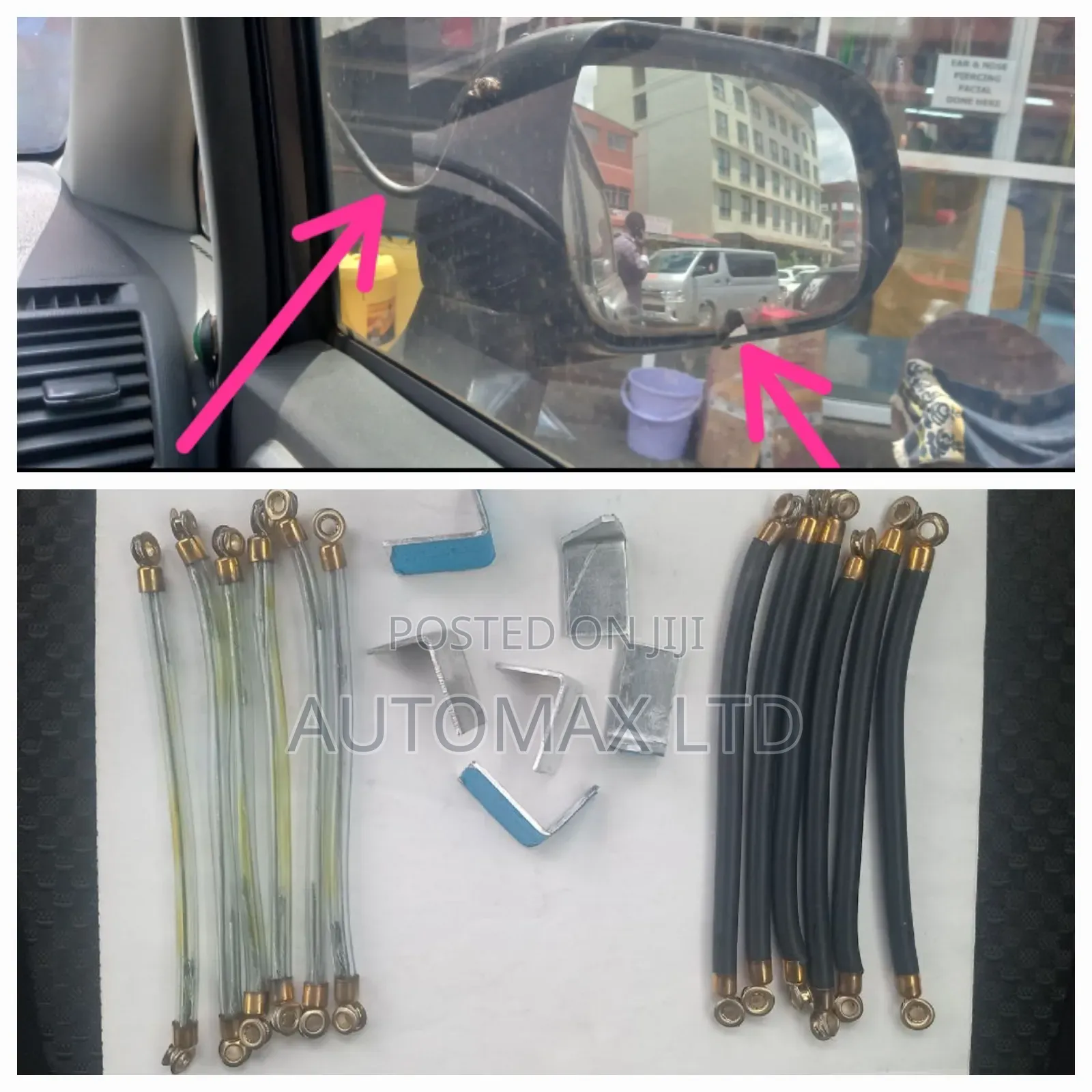 Anti-Theft Side Mirror Cable + Stopper. For Toyota,Nissan