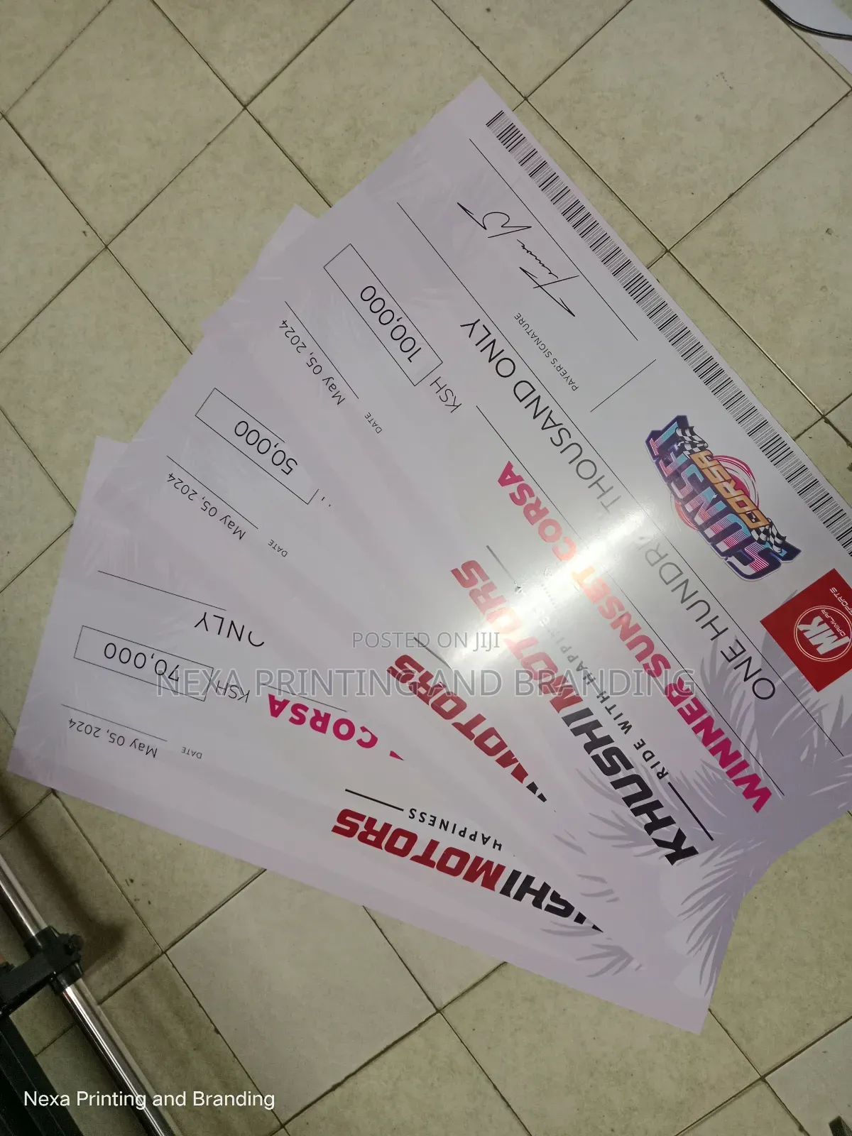 Presentation Dummy Cheques Customized