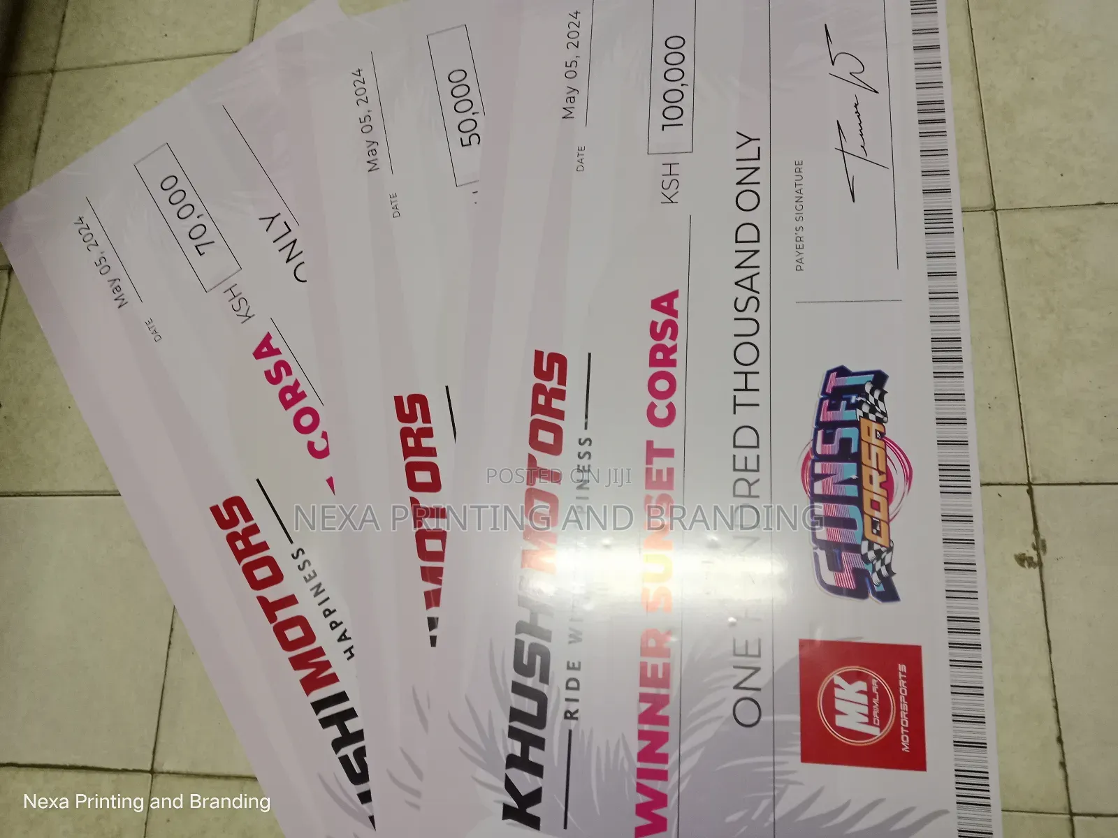 Presentation Dummy Cheques Customized