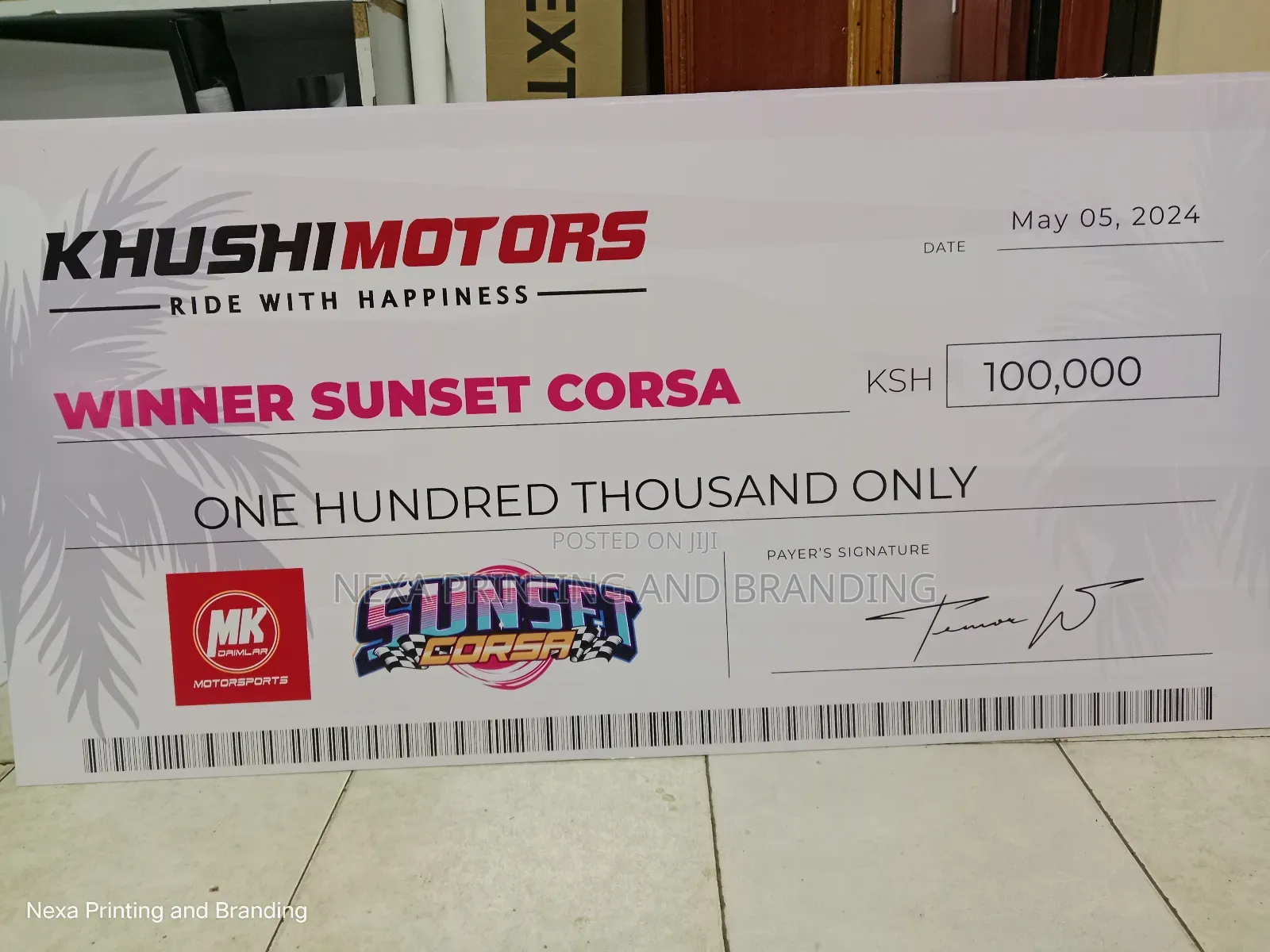 Presentation Dummy Cheques Customized