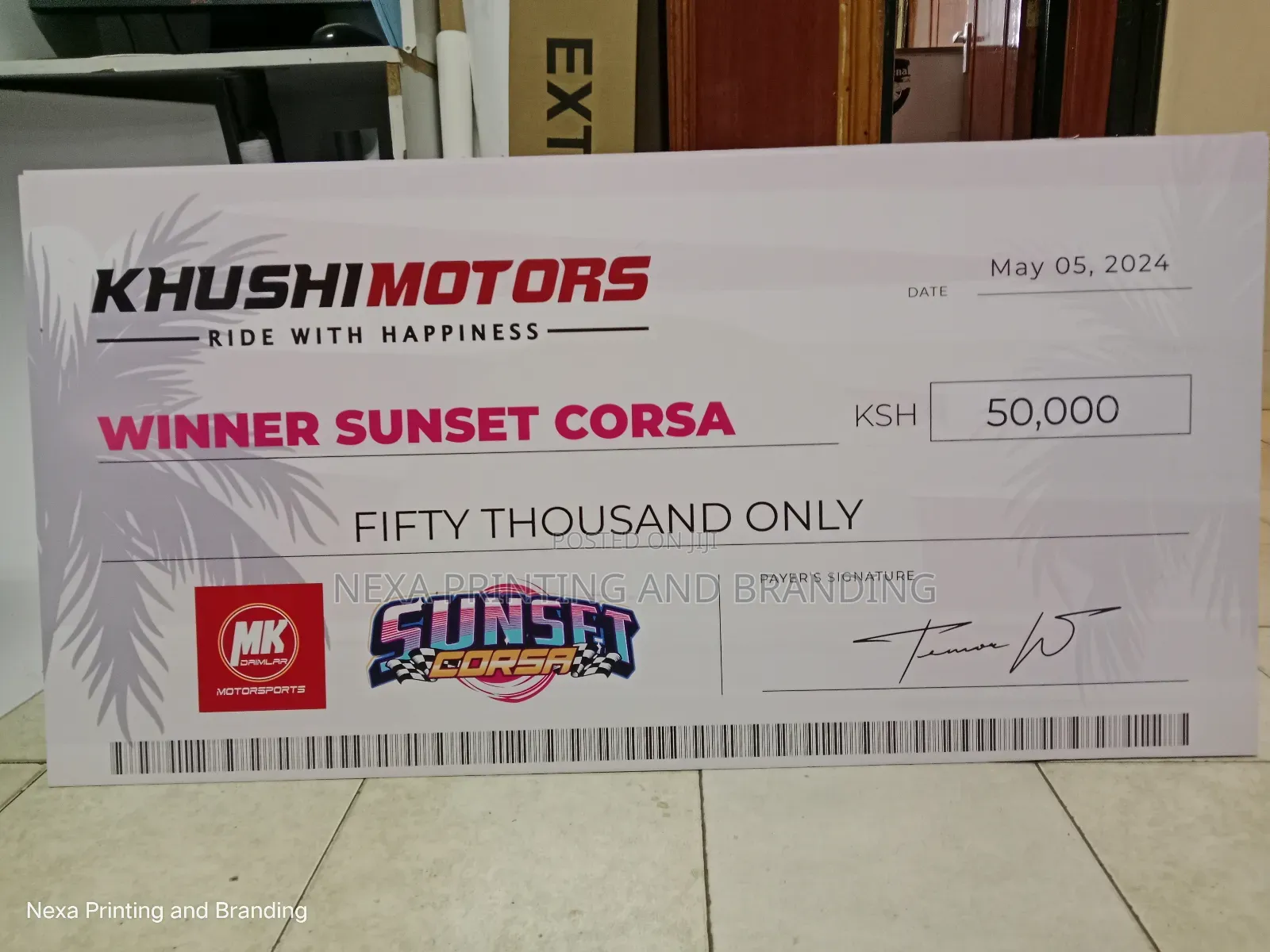 Presentation Dummy Cheques Customized