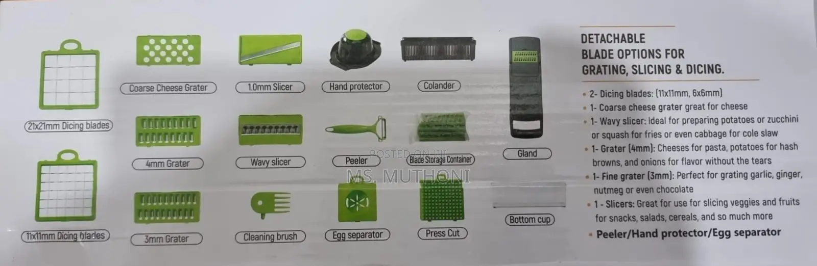 16pc Veggie Cutter Slicer Dicer Chopper