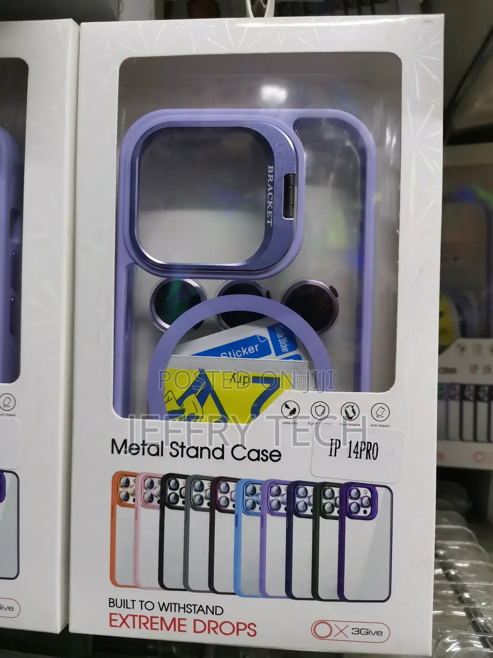 Phone Case With Lens Protect Holder Back Cover for iPhone 15