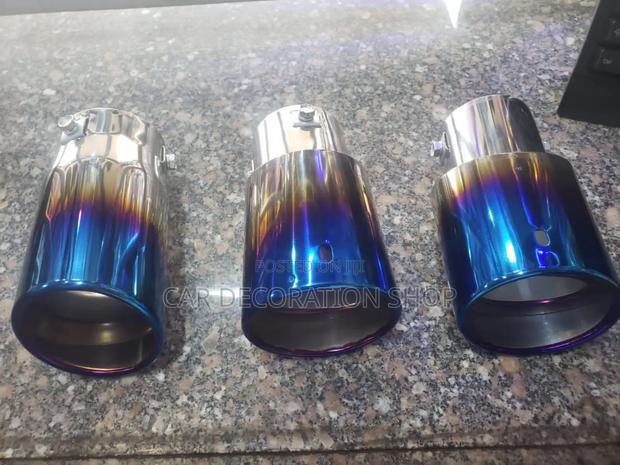 Different Design 2.5" Exhaust End Tip With Blue Tip
