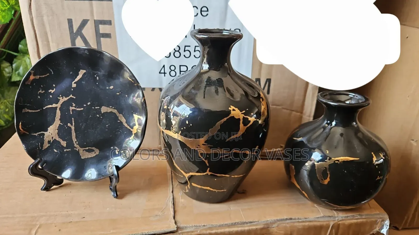 Set of 3 Home Decor in Black