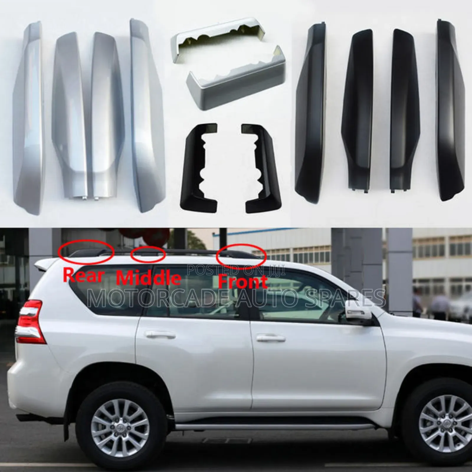 Toyota Prado Fj 150 Roof Rails Front Middle Rear Covers