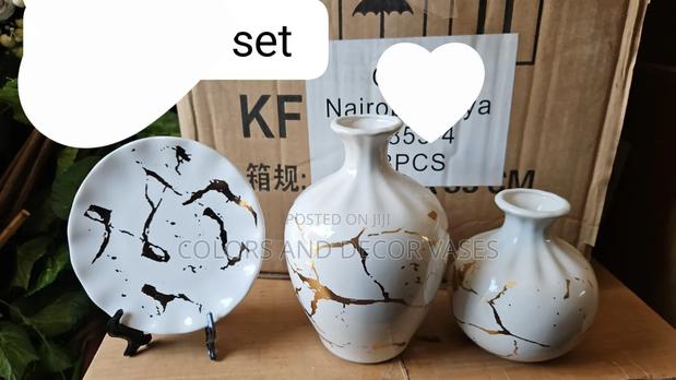 White TV Cabinet or Console Table Decor - main view