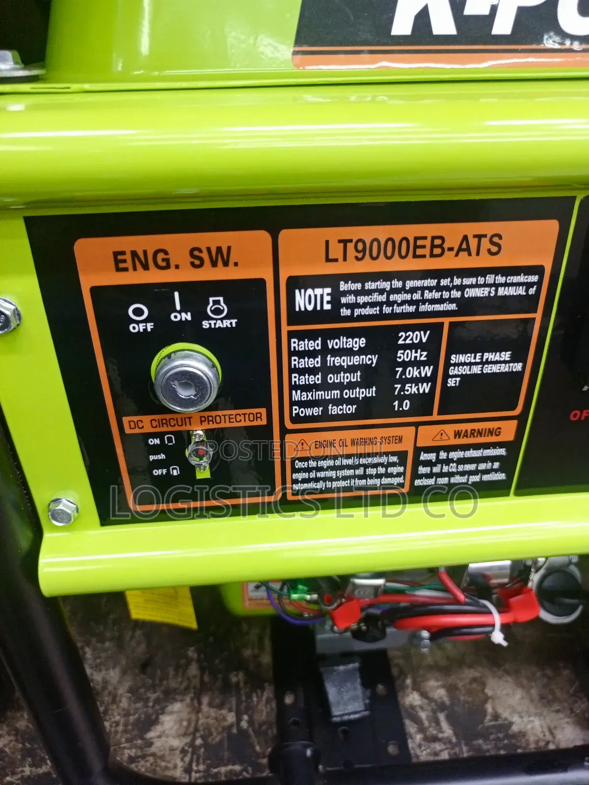 K-Power LT9000EB-ATS 7KVA Automatic Gasoline Generator.