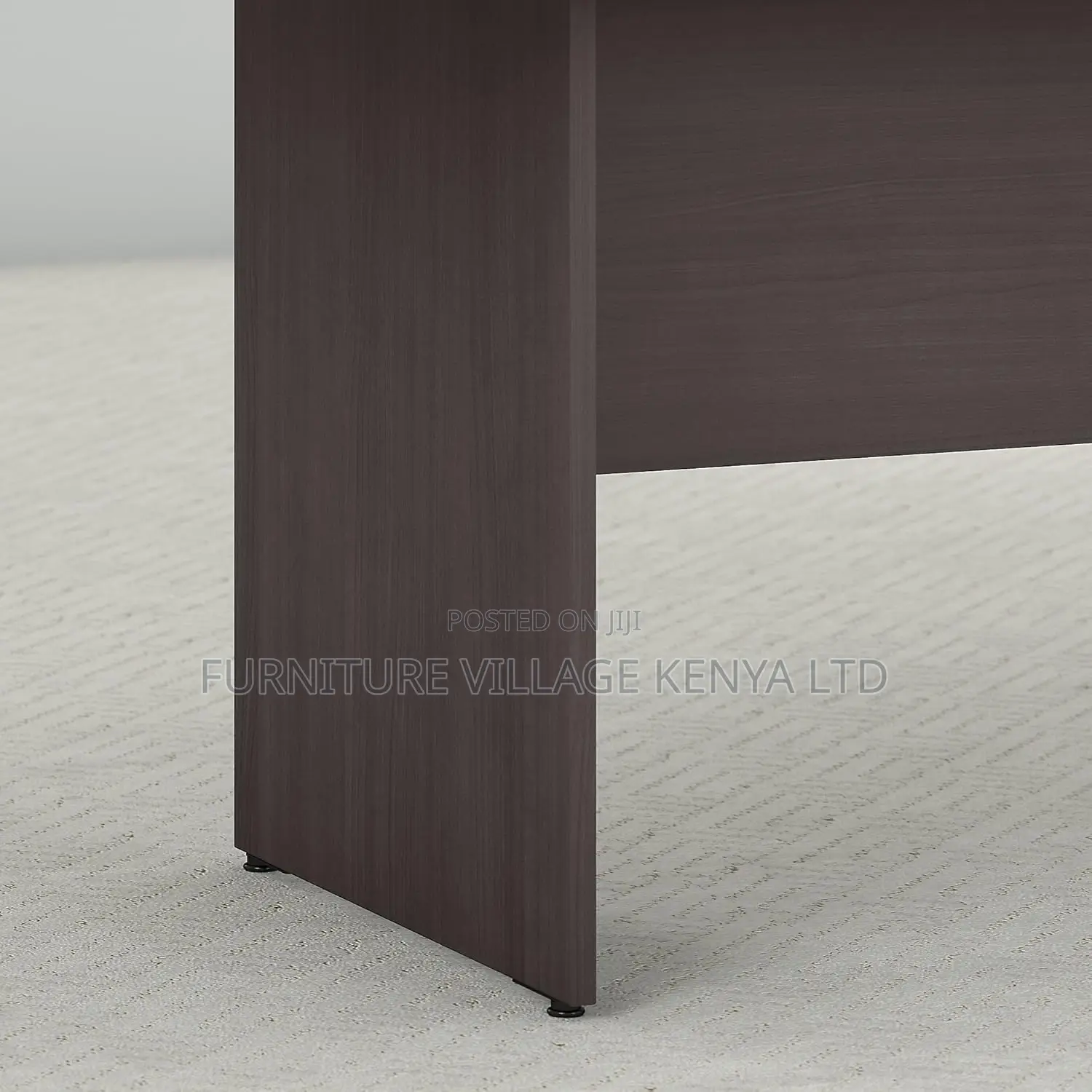 Boat Shaped Conference Table With Wood Base in Storm Gray
