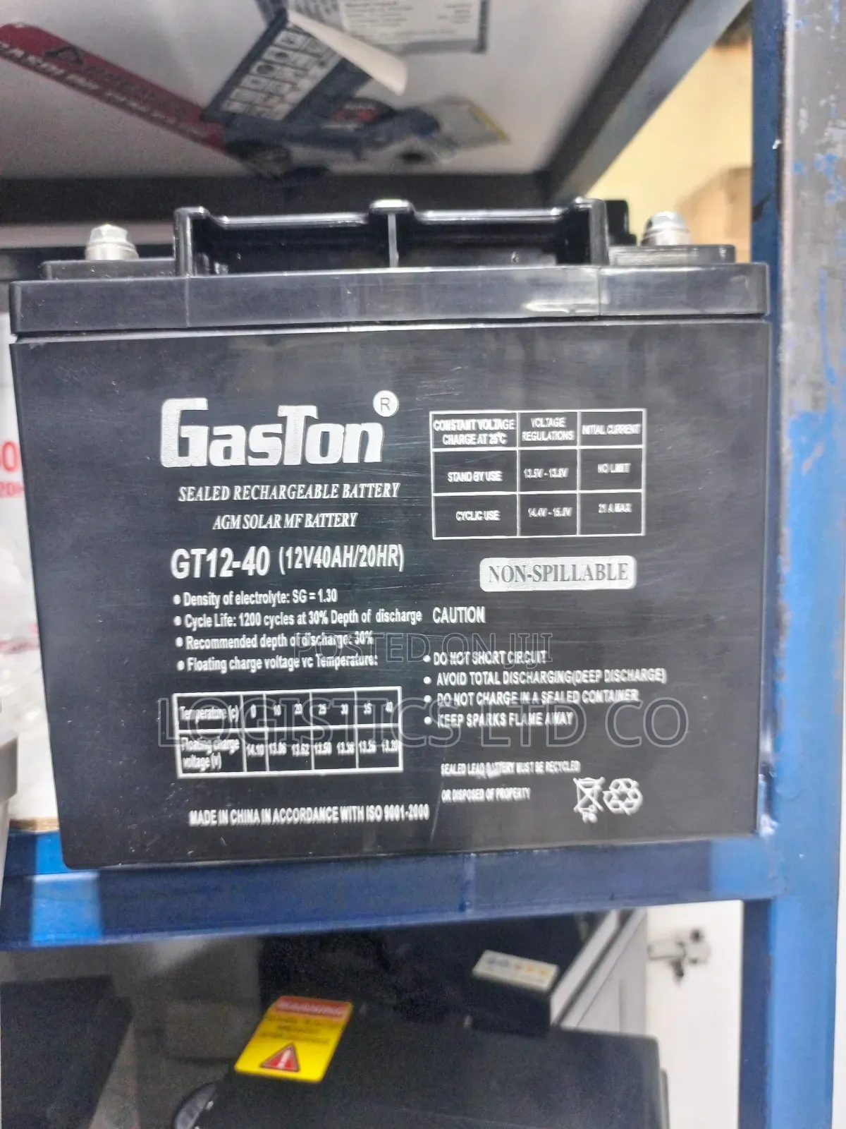 Gaston 12V 40ah GT12V-40 Maintenance Free Battery