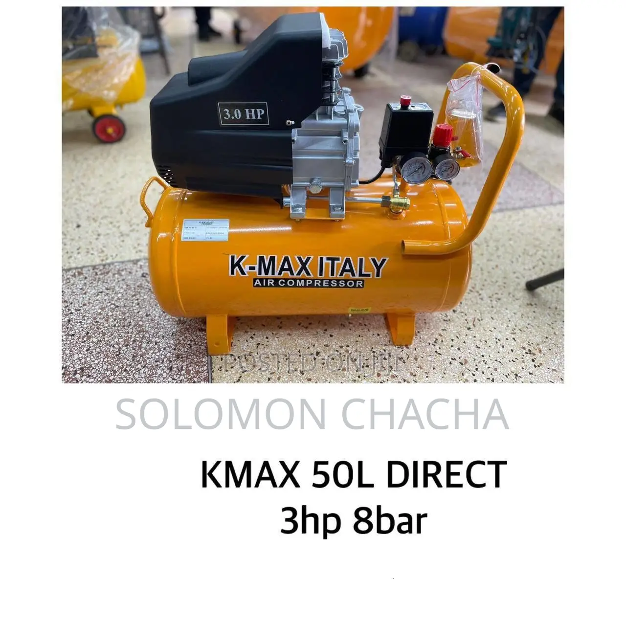 Kmax Italy 50 LTRS 3hp Direct Driven 8 Bar Air Compressor