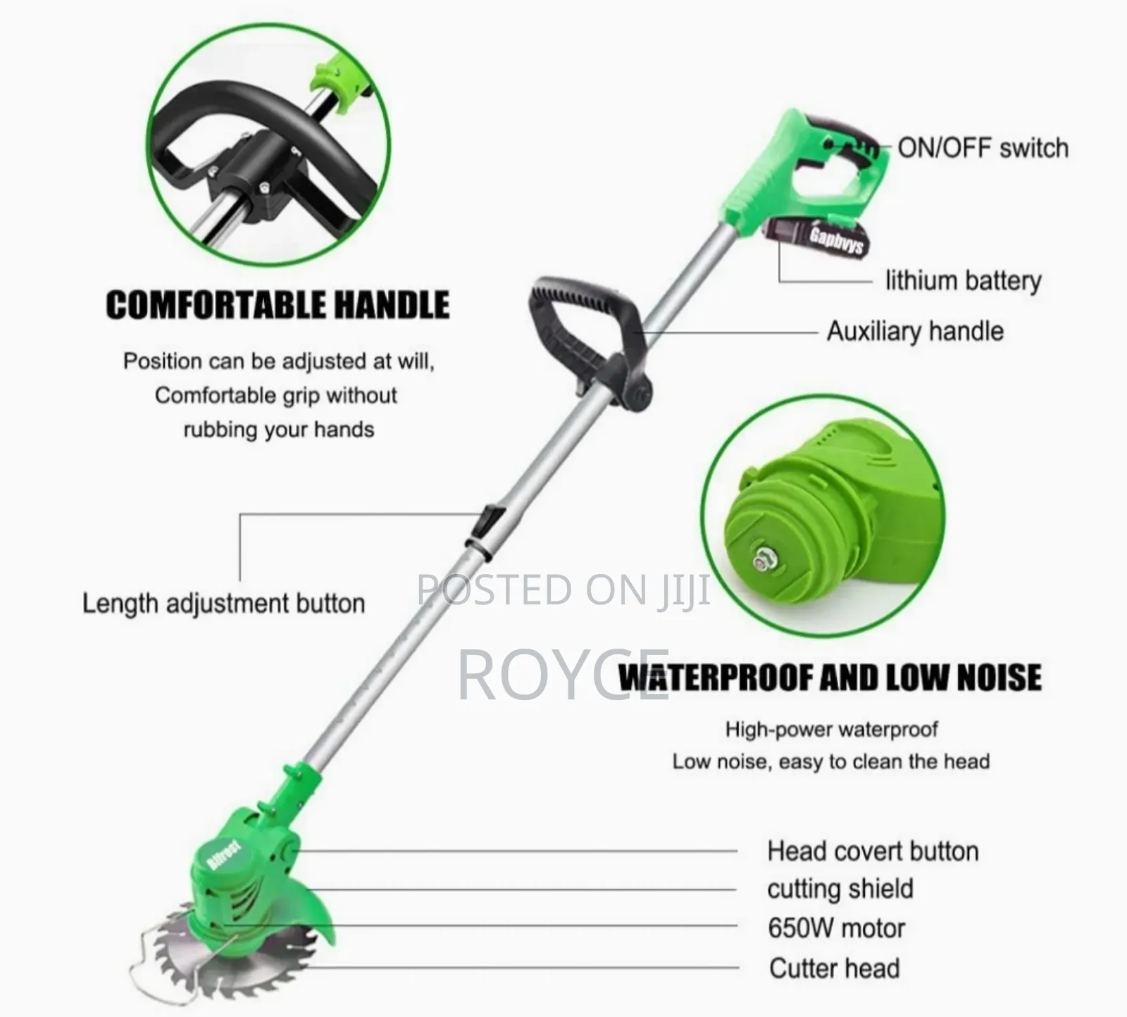 Cordless Electric Lawn Mower -18w