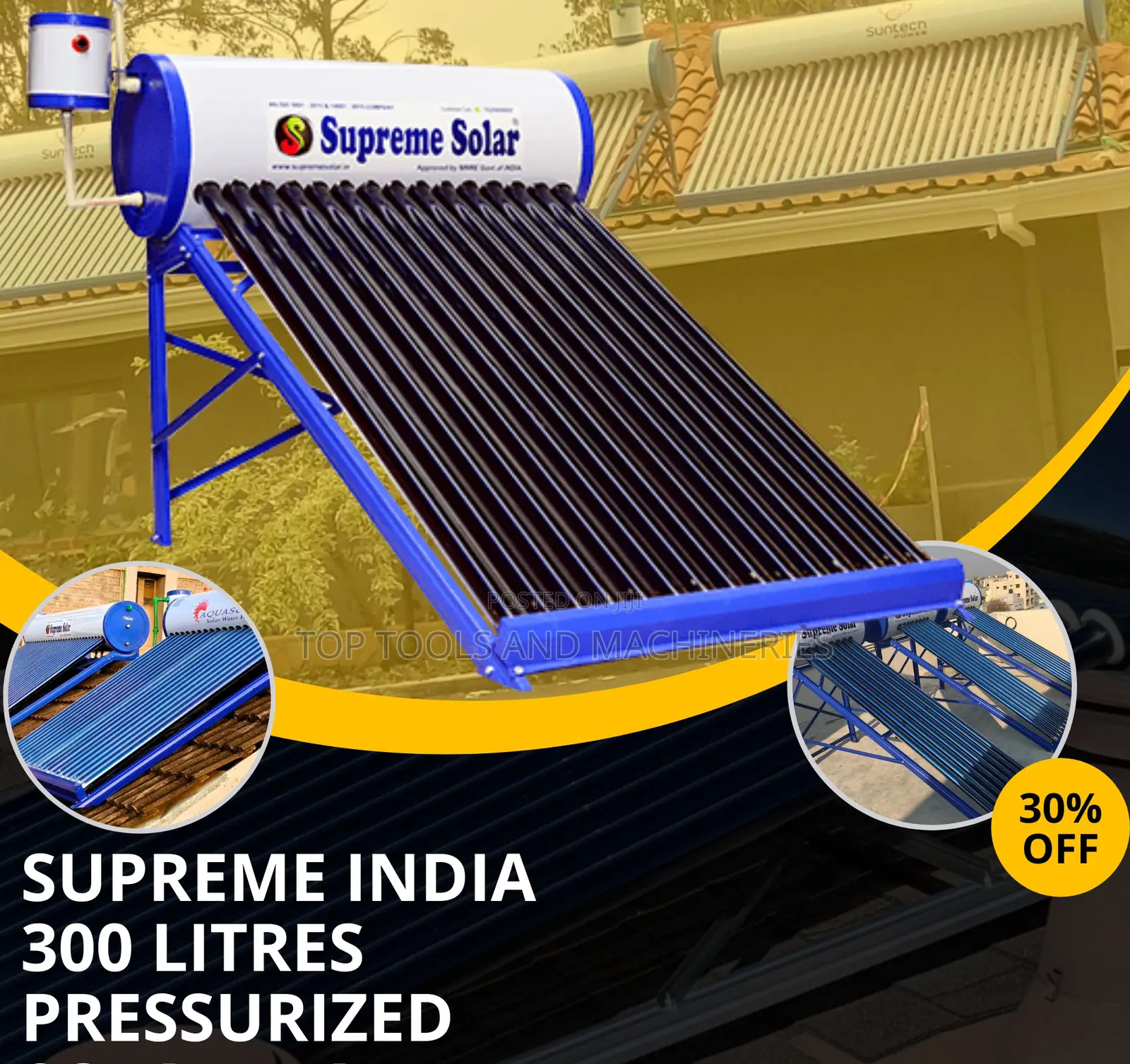Supreme India 300 LTRS Pressurized Solar Water Heater