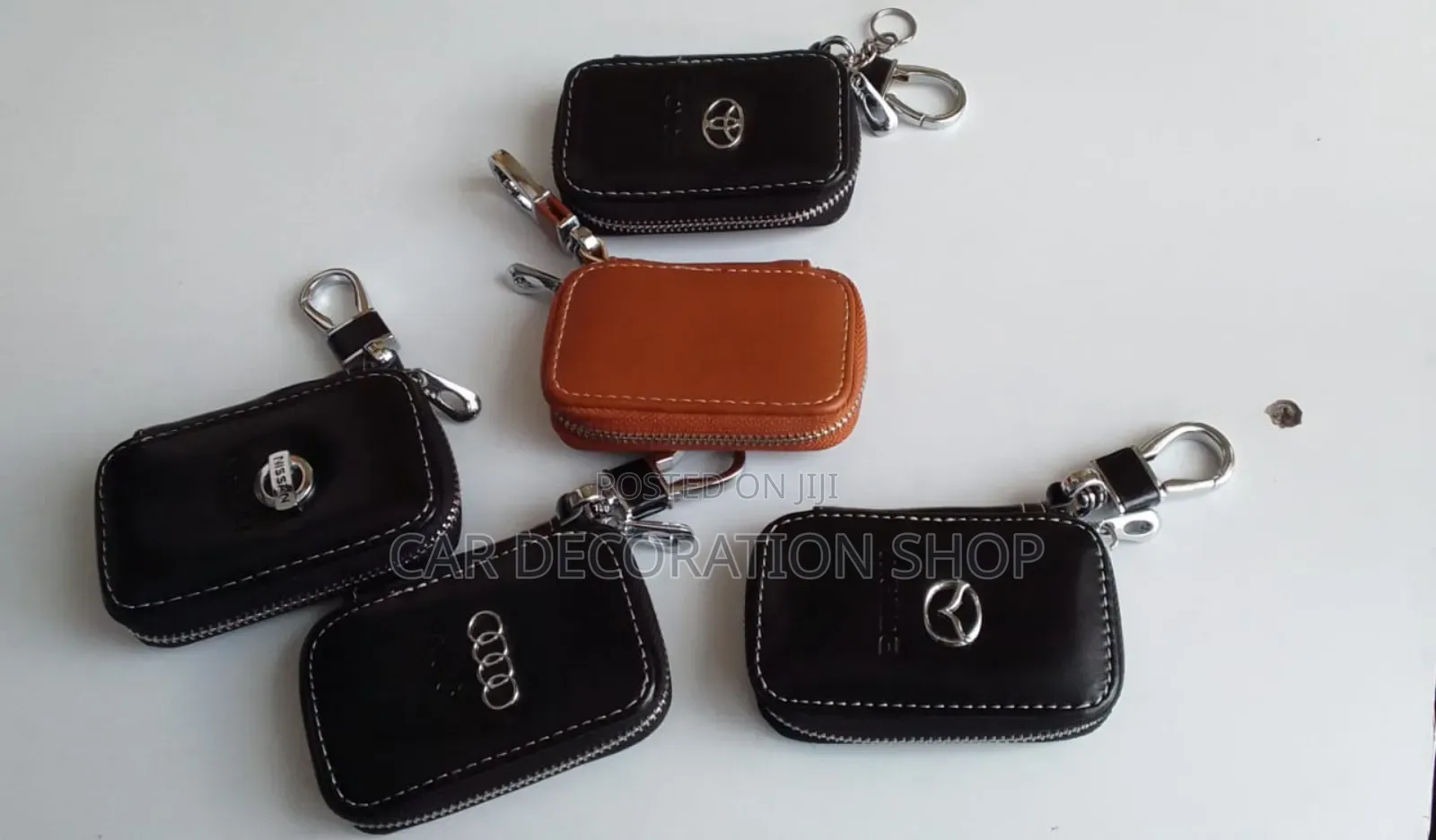 Plain/Car Logo Branded Black/Brown Leather Keyholder Case
