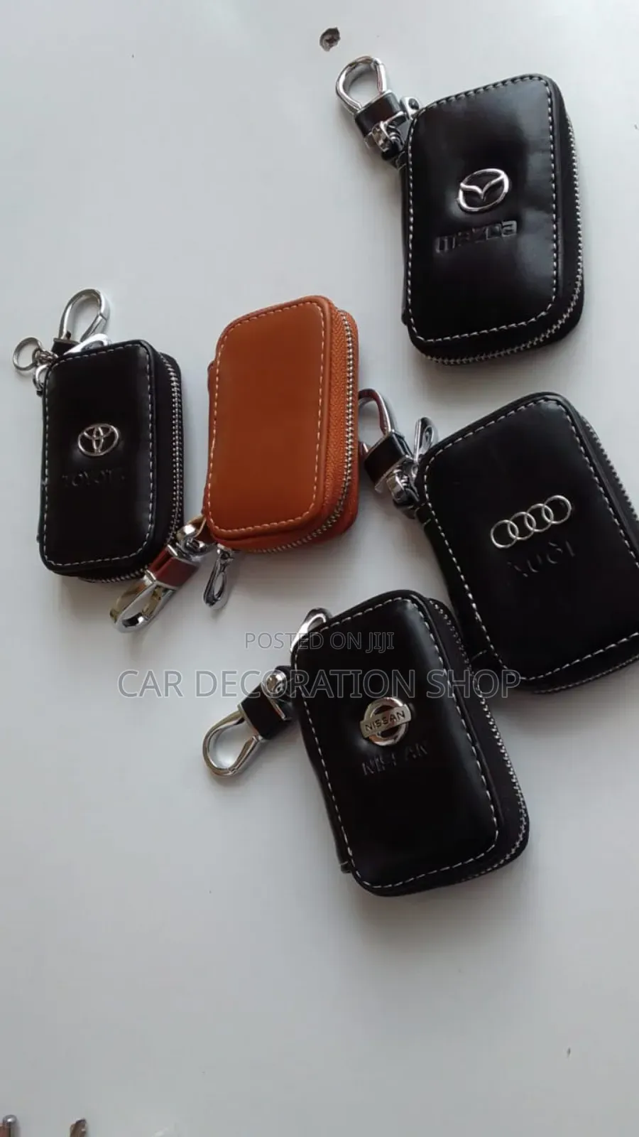 Pu Leather Branded Car Keyholder Holder With Zipper