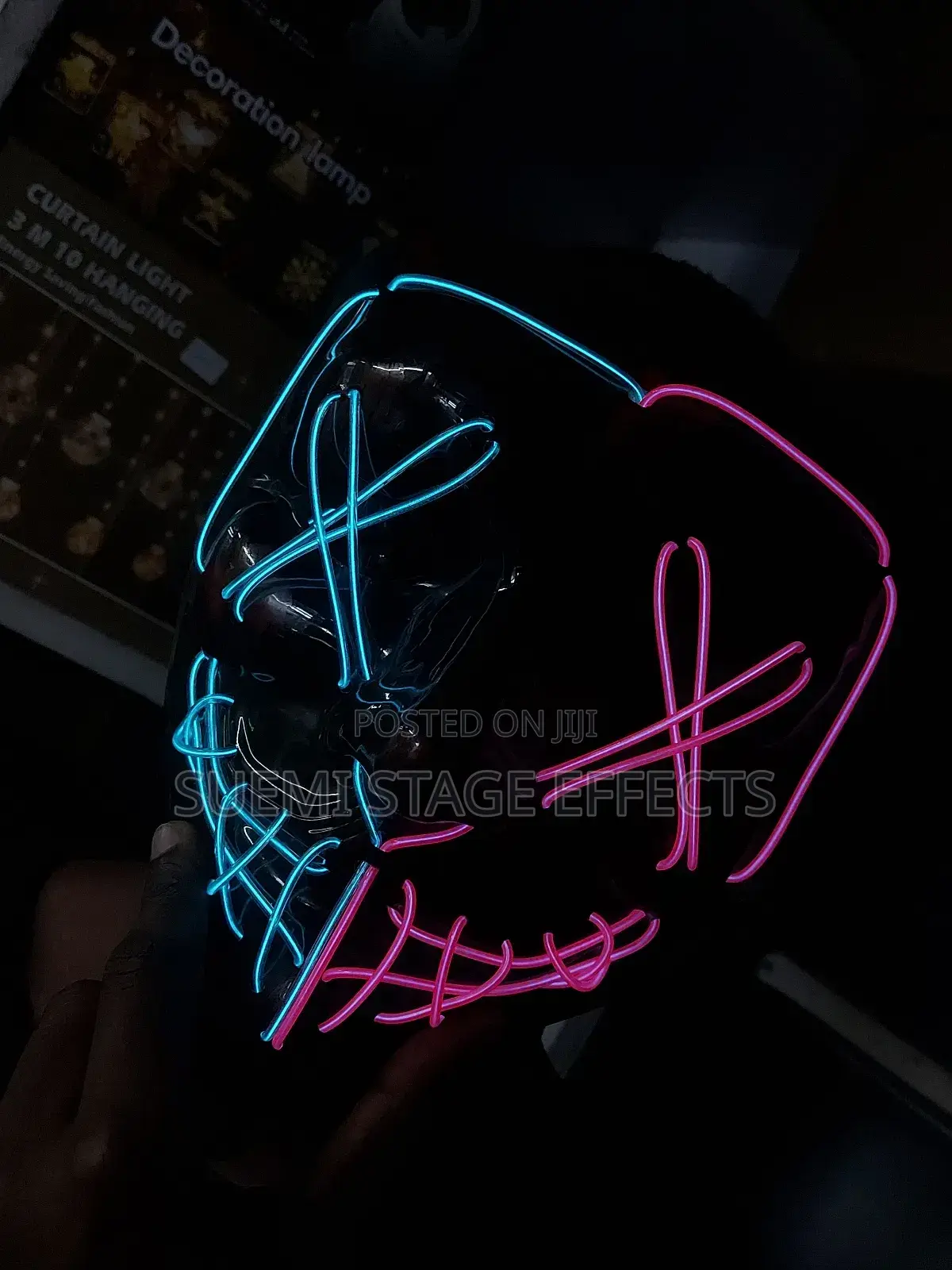 Skeleton Glow Led Black Face Mask