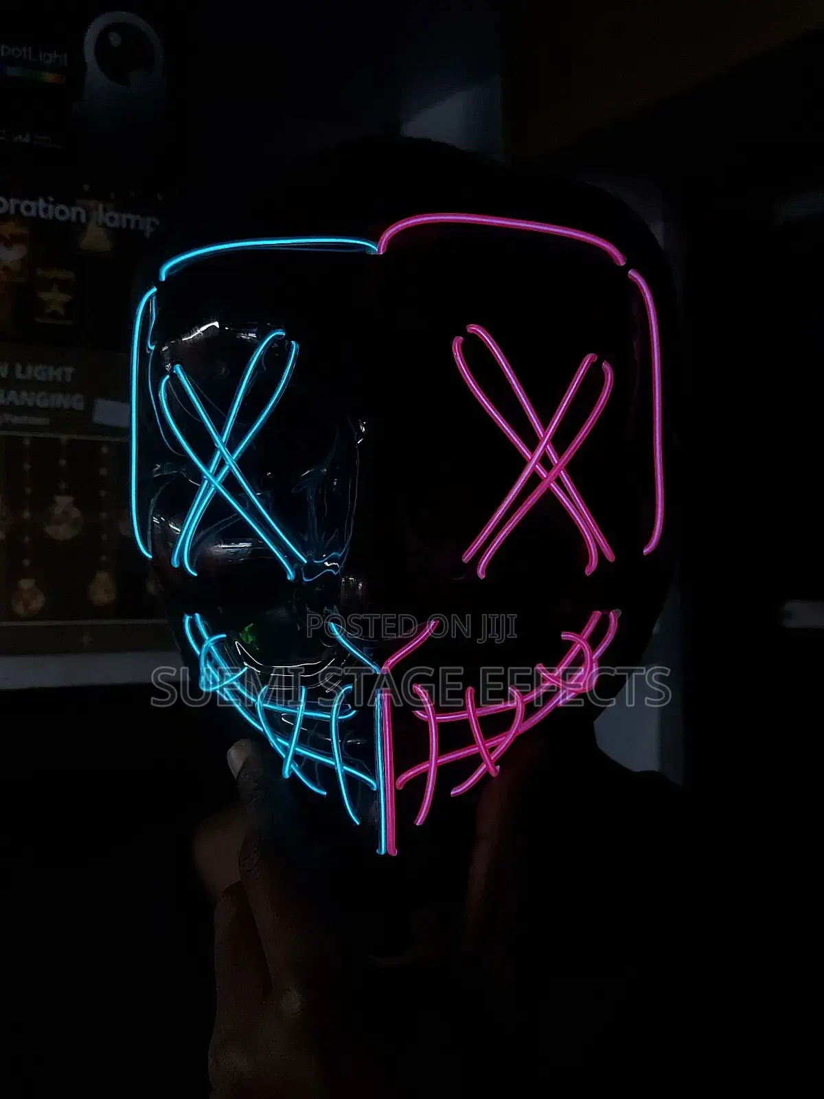 Skeleton Glow Led Black Face Mask