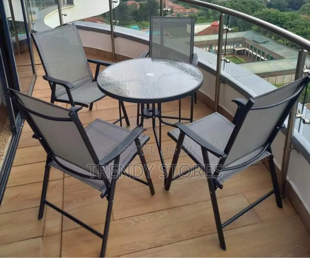 5 PCS Glass Outdoor Furniture