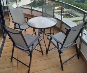 5 PCS Glass Outdoor Furniture