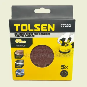 Tolsen 5pc Sanding Sheets For Orbital Sander 60 Grit