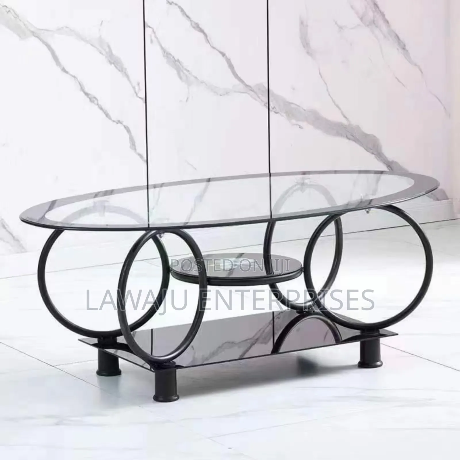 Oval Glass Coffee Table