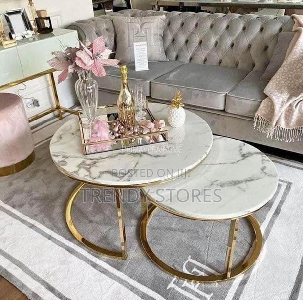 Marble Glass Top Nesting Tables - main view