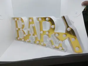 Bar Led Golden Decor Art