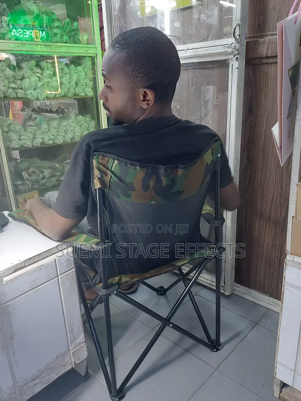 Camouflage Camping Chair With Cup Holder