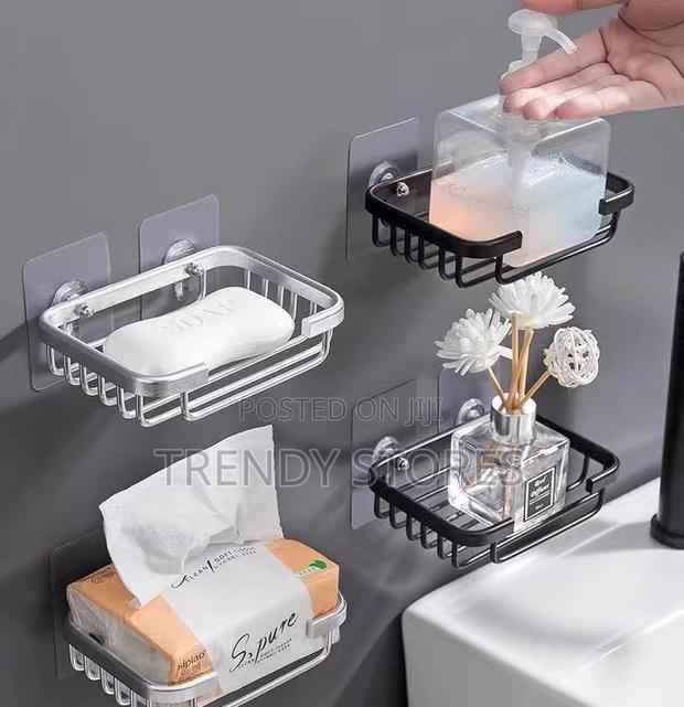 Punch Free Single Layer Metallic Soap Rack