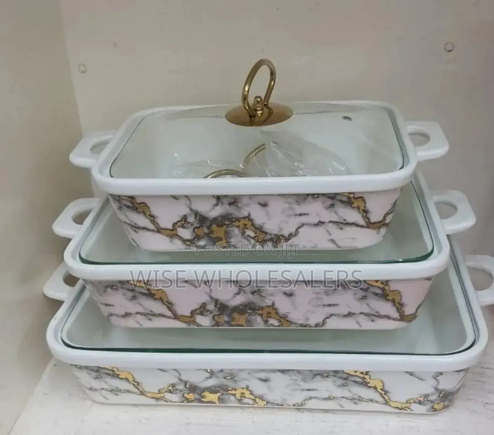 Set Of 3 Ceramic Serving Bowls/Chaffing Dishes* +