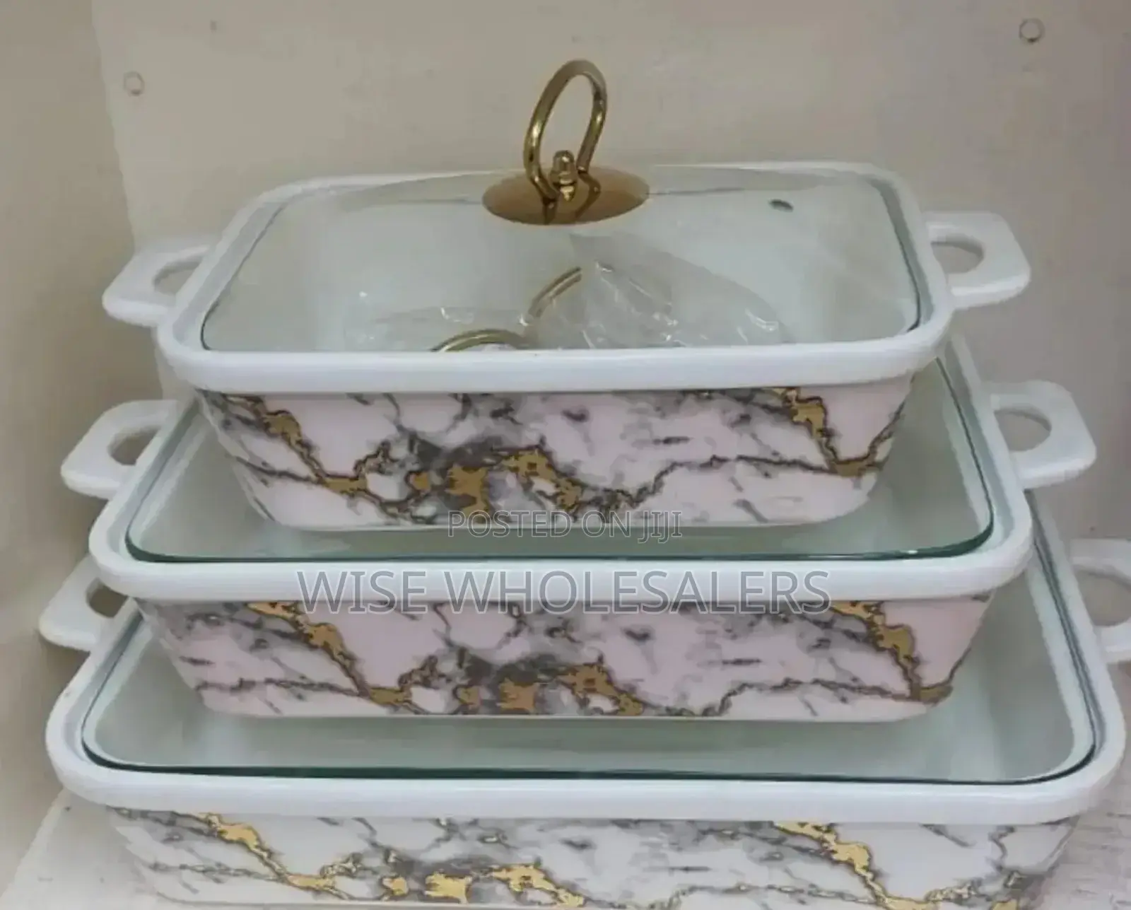 Set of 3 Ceramic Serving Bowls/Chaffing Dishes *