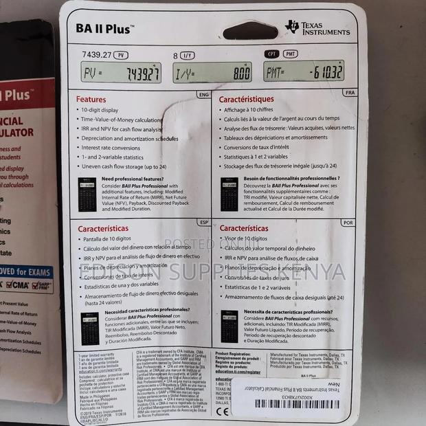 Texas Instruments Financial Calculator Ba Ii Plus Calculator - thumbnail 3