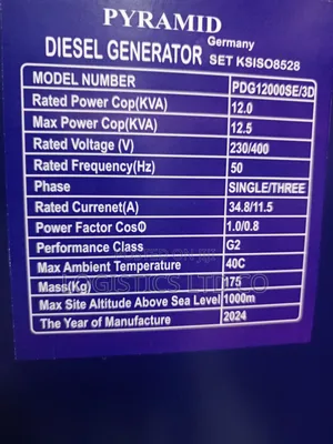 Pyramid Pdg12000es/3d Ats 12kva 3 Phase Diesel Generator