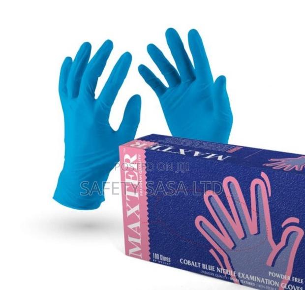 Blue Nitrile Examination Gloves 1 Pack 100 Pieces - main view