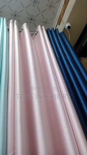 Pink and Blue Themed Blackout Window Curtains House Curtains