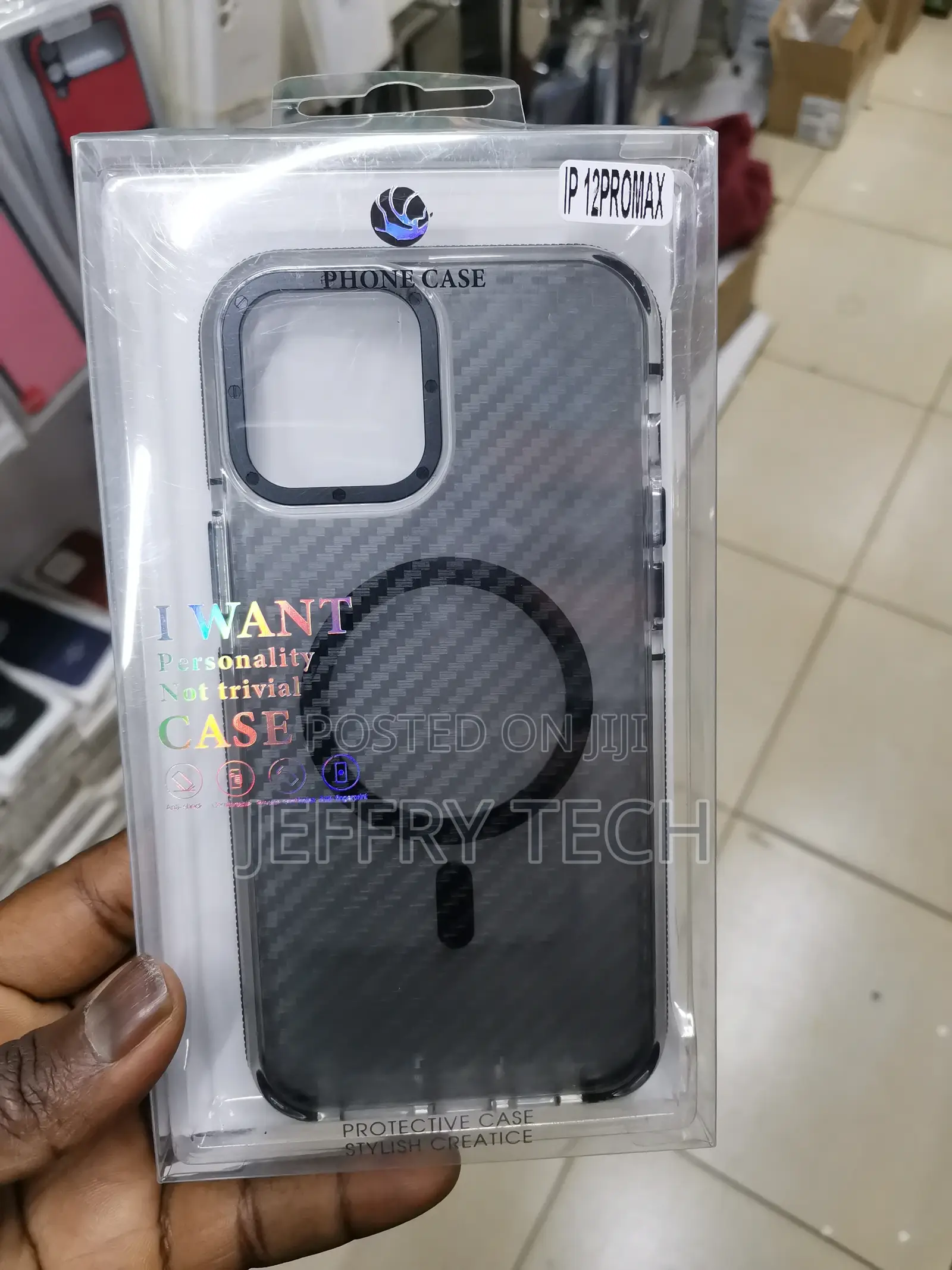 iPhone 12 Pro Max Case, Carbon Fiber Texture Design Compatib