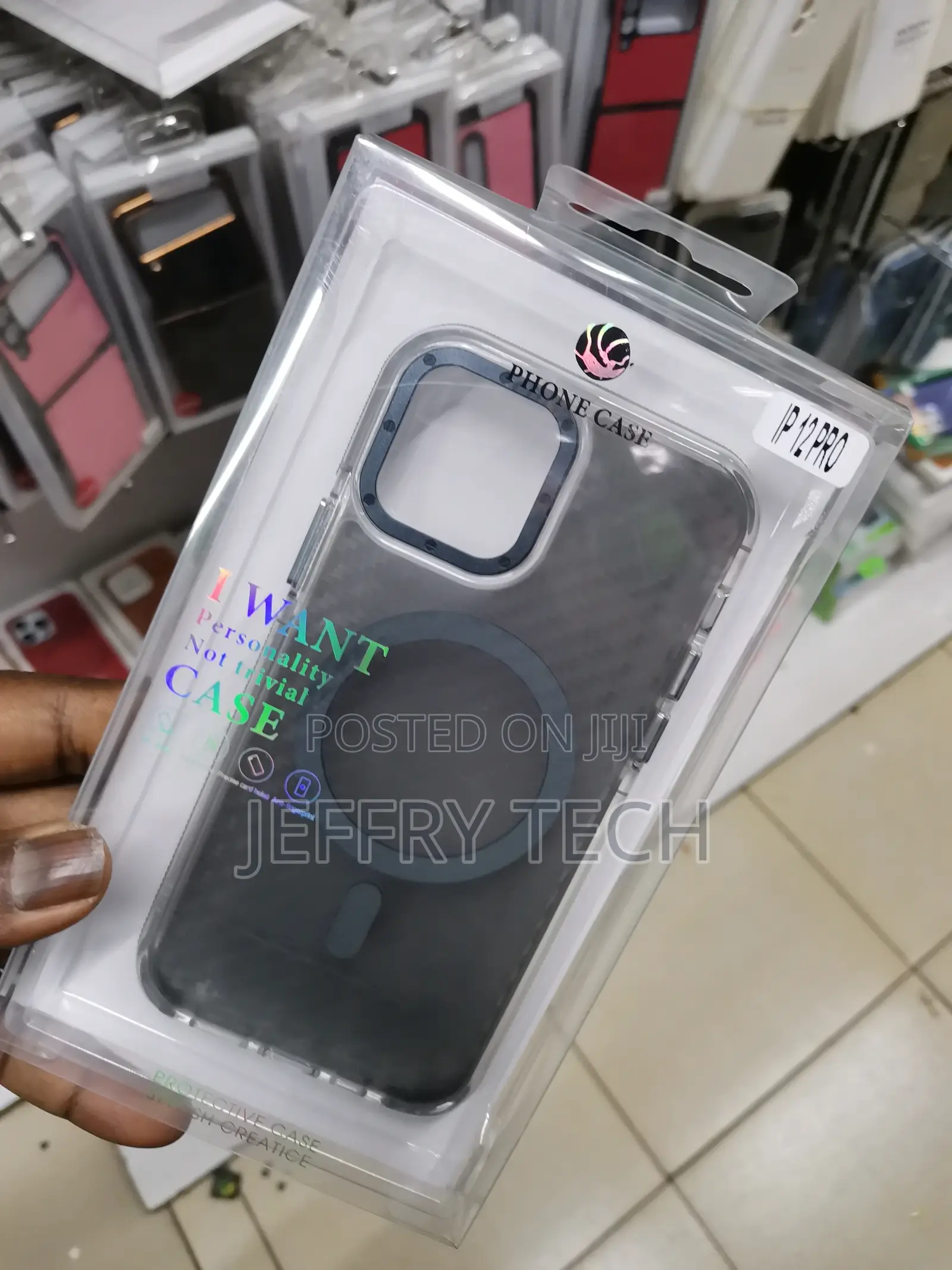 iPhone 12 Pro Case, Carbon Fiber Texture Design Compatible W
