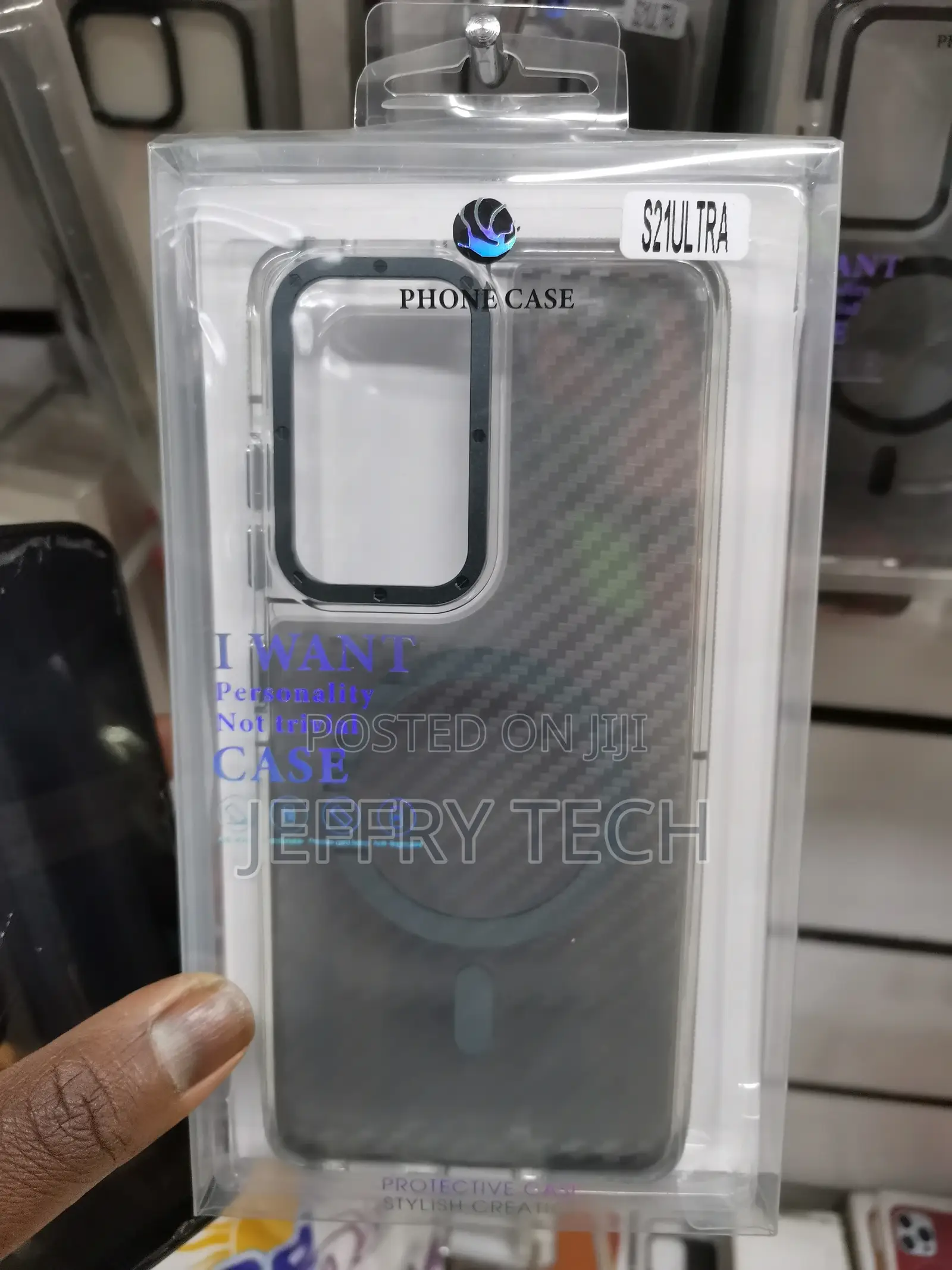 Shockproof Carbon Fiber Design Cover for Galaxy S21 Ultra
