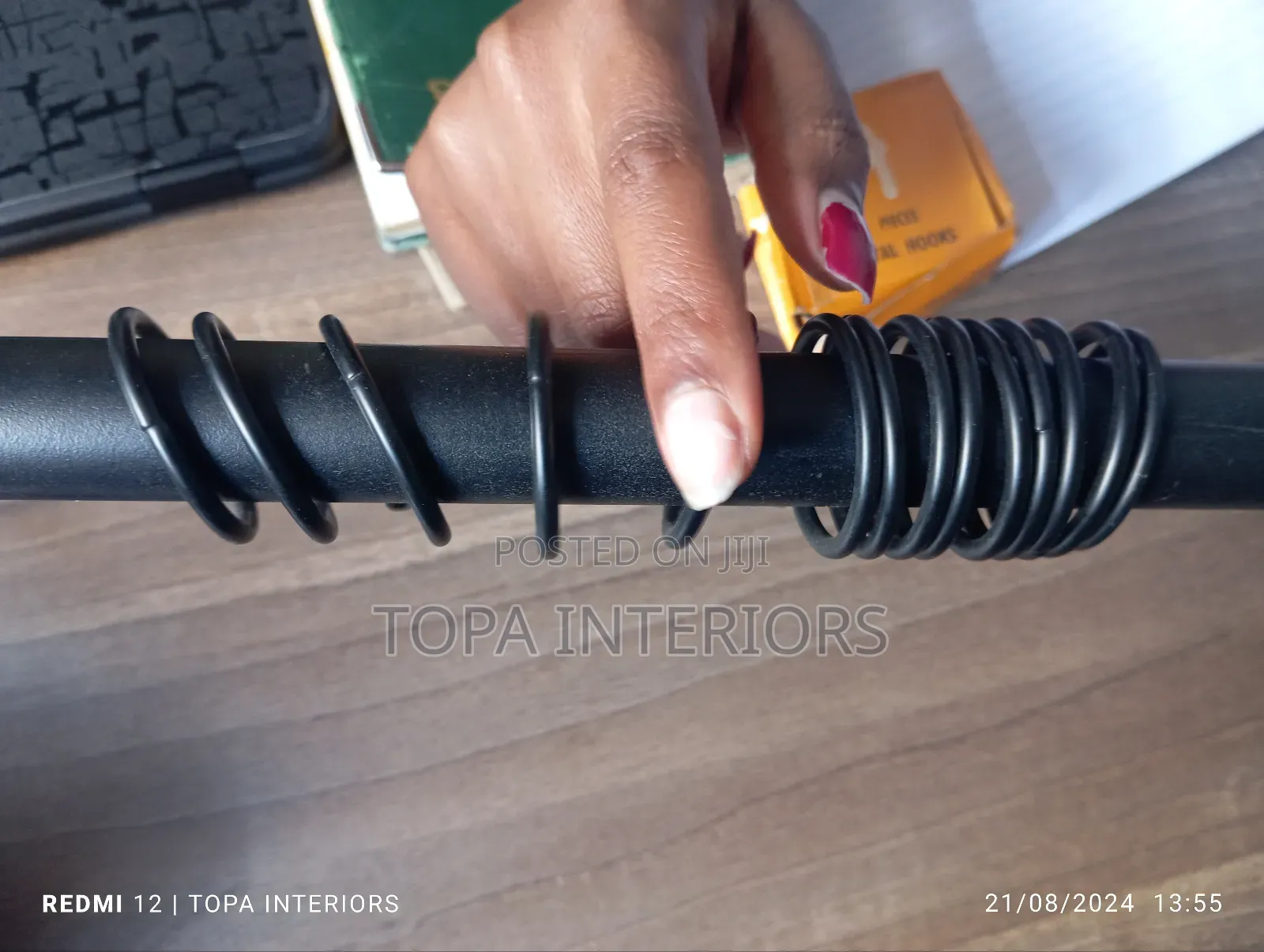 Black Round Metallic Drapery Curtain Rings