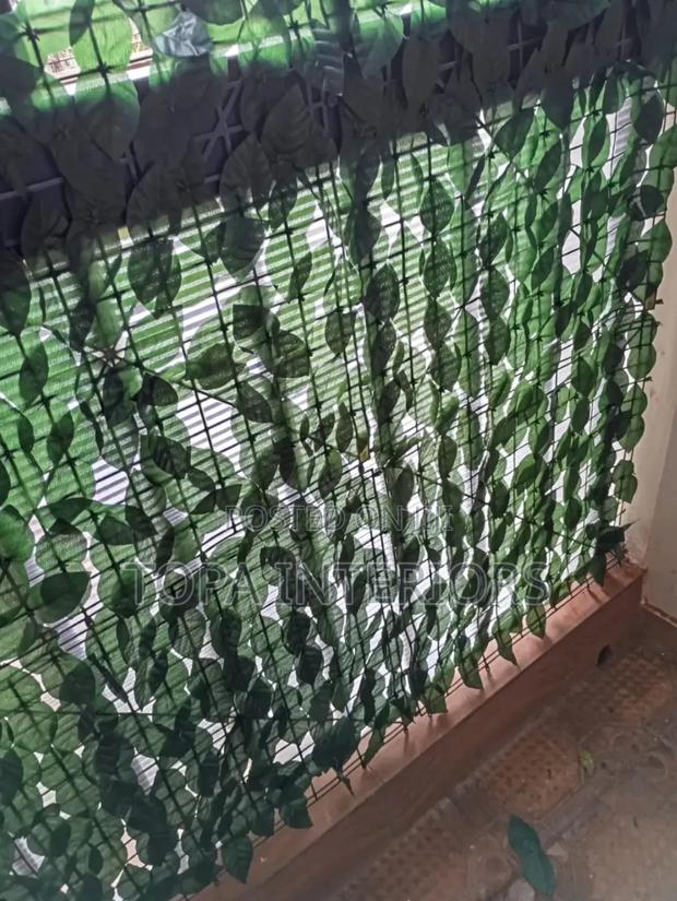 Outdoor Balcony Dust Trap Artificial Green Leaf Fence