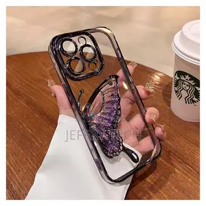 Quicksand Glitter Butterfly Case for 15 Pro Max Plating Blin